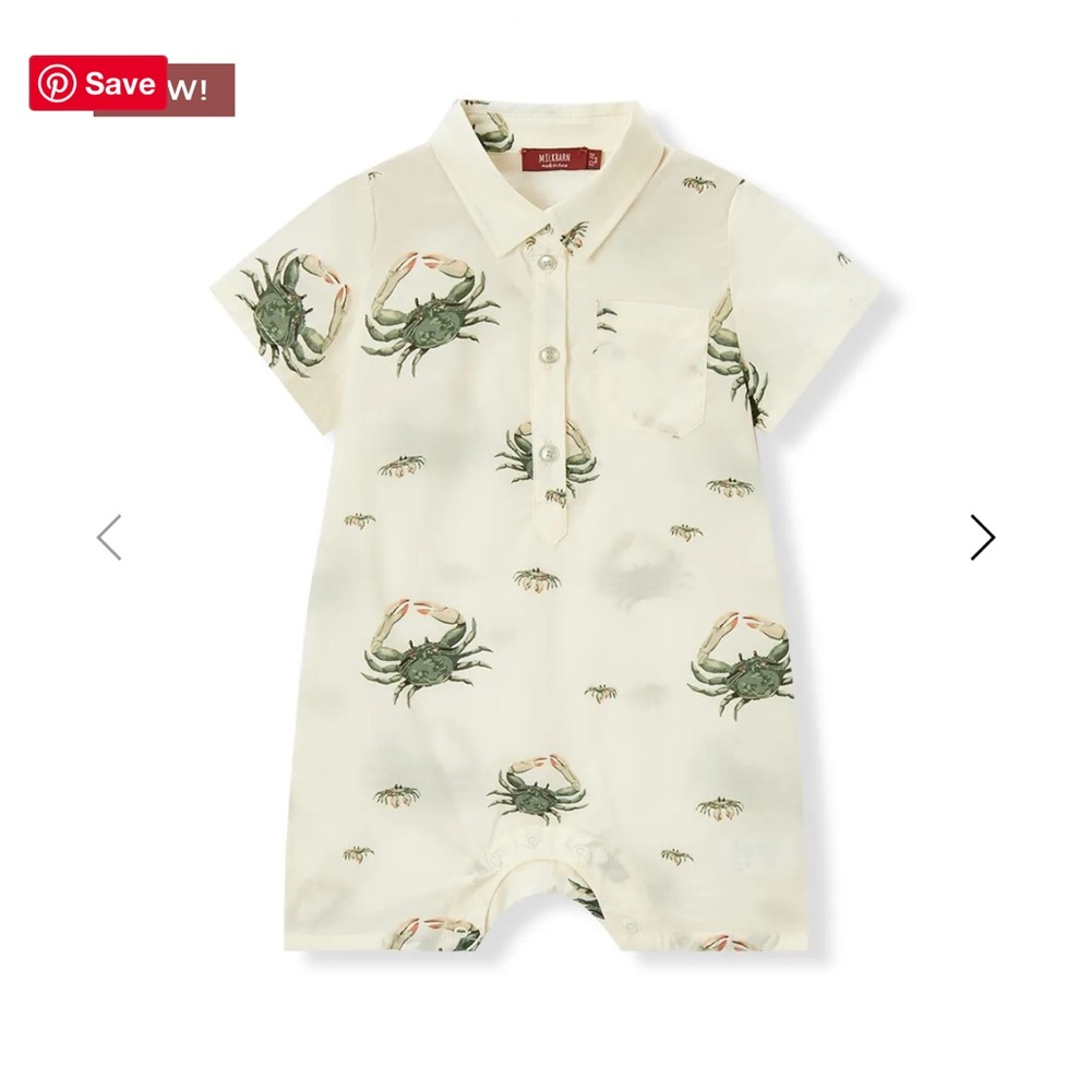 NWT Milkbarn Organics Collared Shortall 12-18mo